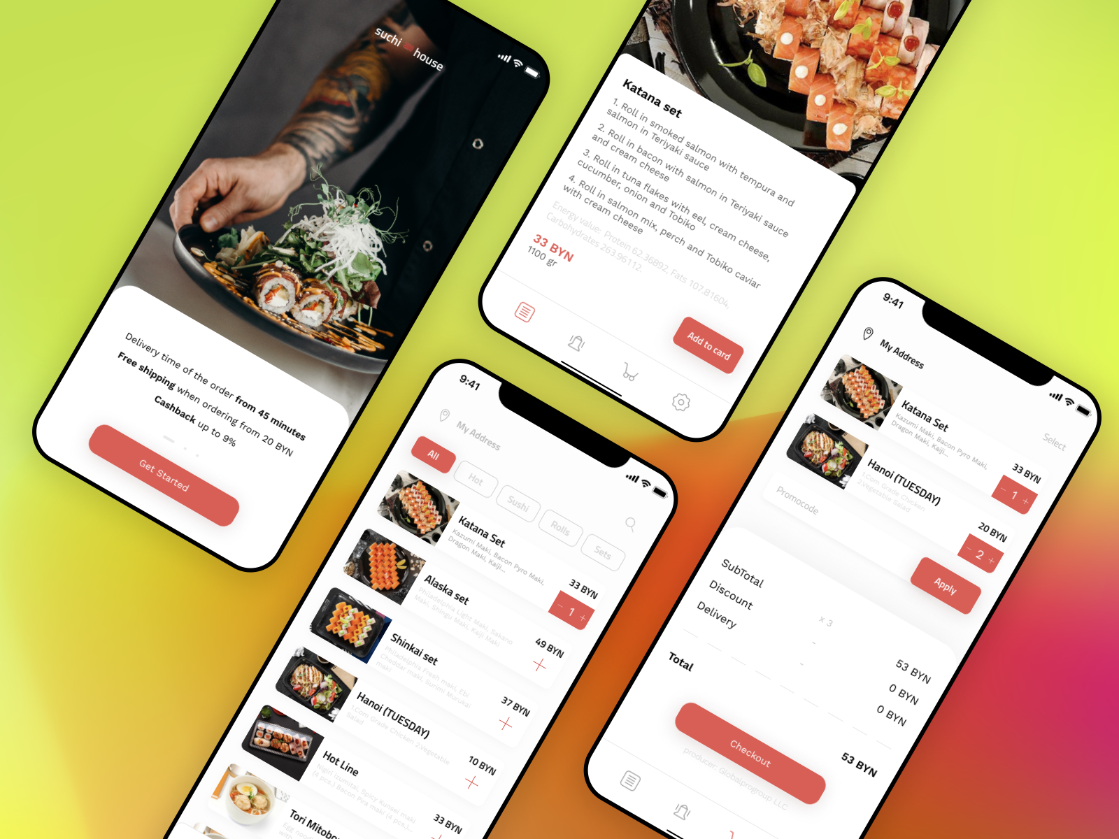 Sushi delivery app. by Alina on Dribbble