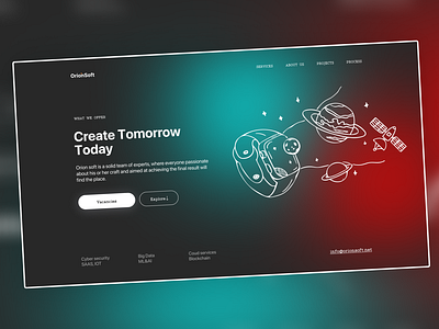 IT Company 1st screen concept branding design ui ux web website