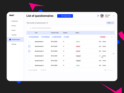 Part of CRM dashboard design flat minimal ui ux web webapp website