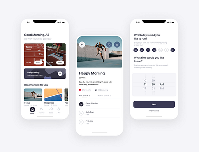 App for running app design flat minimal ui ux