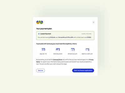 Modal, pop up, eligibility criteria view design flat minimal ui ux web website