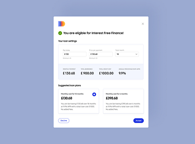 Modal finance view design flat minimal ui ux web website