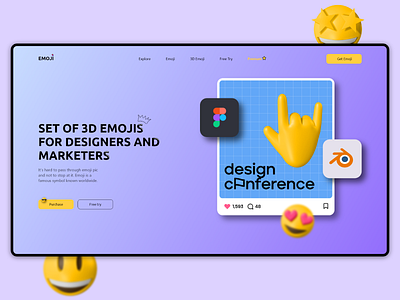 Emoji ... black design emoji illustration purple trending ui web webdesign websait white yellow