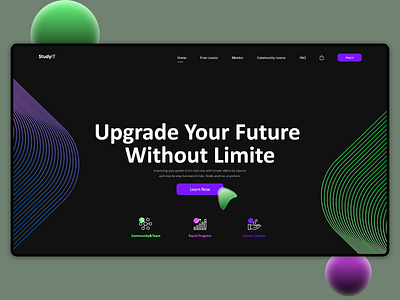 StudyIT ... black branding code course design green illustration logo purple trending ui web webdesign websait