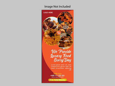 Food and restaurant roll up banner template design