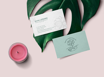 Visit Card for Santé Harmonieuse design flower visit card