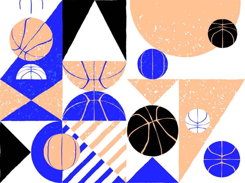 Hello Dribbble animation ball basket hello dribbble illustration palette vector