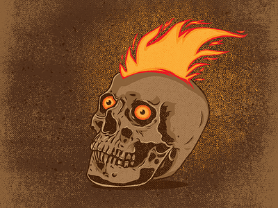 Flaming skull distress flame illustration majkol photoshop skull
