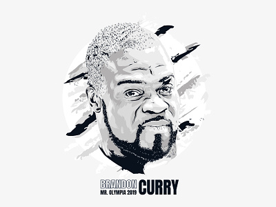 Brandon Curry Portrait bodybuilding illustration mr olympia muscle poster vector