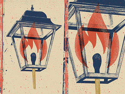 Ornamental Lamp distress fire flame fun lamp match photoshop poster vintage