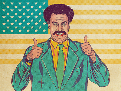 Borat borat illustration majkol photoshop portrait vector vintage