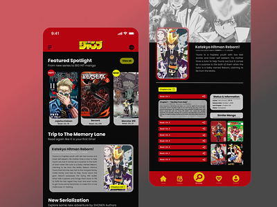 Manga App app design manga mobile ui