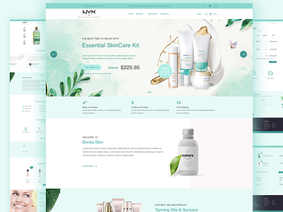 Cosmetics Website banner checkout cosmetics detail page homepage makup payment website