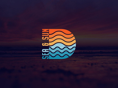 SEA & SUN logo design beach brand branding business company flow graphic design icon illustration logo design mark ocean sea simple sun sunrise sunset symbol water wave