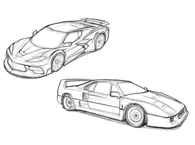 Free hand sketch car arts car sketch drawings sketch