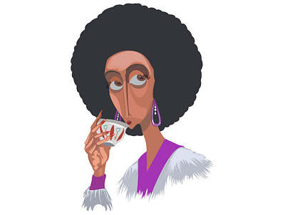 Ethiopian women drinking coffee cartoon character coffee drinking ethiopia graphic design illustration vector women