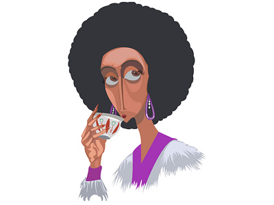 Ethiopian women drinking coffee cartoon character coffee drinking ethiopia graphic design illustration vector women