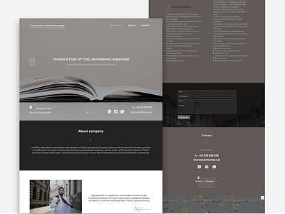 Landing page for distribution of translation services