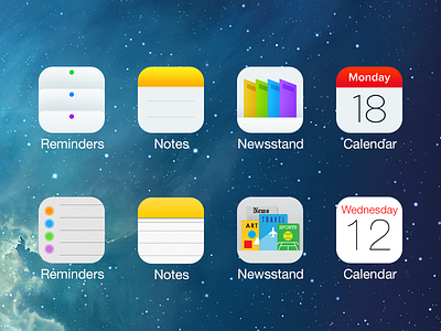 iOS8 - icon design calendar icon ios7 ios8 newsstand notes peminders