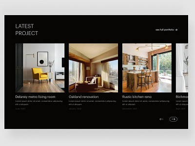 Setre - Interior design agency website UI concept