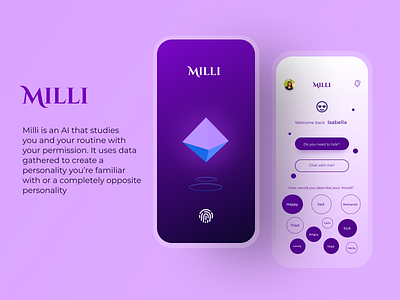 Milli app branding design graphic design landing ui ux