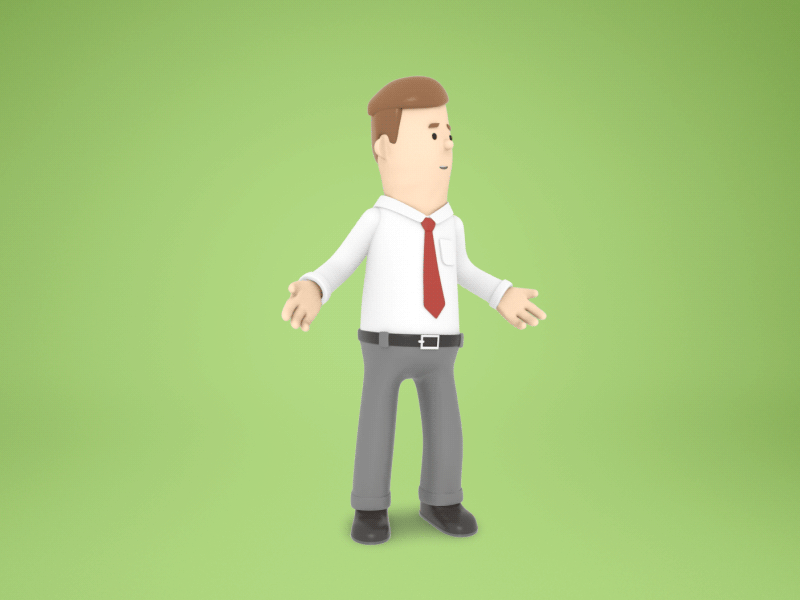 Confused Man 3d 3d animation after effects animation business businessman character characterdesign characters cinema4d confused corporate explainer gif male travolta