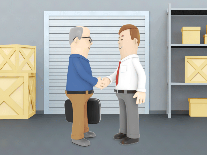 Handshake - Business Men 3d aftereffects animation business c4d cartoon character animation characters corporate explainer factory men