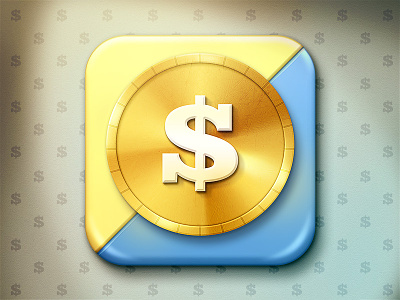 iOS icon blue coin dollar icon ios money yellow