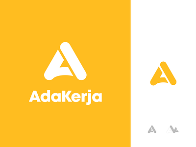 AdaKerja Logo a app apps apps icon branding design flat design icon job hunting logo logomark mark minimal monogram symbol