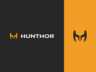 Hunthor Logo apparel branding clothing fish hunting fishing flat design ht hunt logo logomark masculine minimal monogram outdoor symbol thor thors hammer