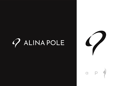 Alina Pole Logo ap logo apparel design exercise fashion flat design icon logo logomark minimal monogram movement pole dance ribbon silhouette sports symbol timeless women
