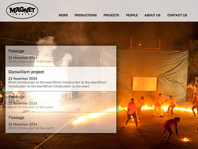 Magnet Theatre - start of WP theme drama non profit theatre website