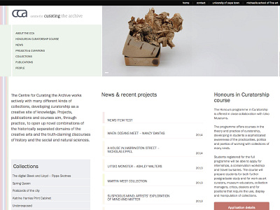 Centre for Curating the Archive redesign academic archival university webdesign website wordpress