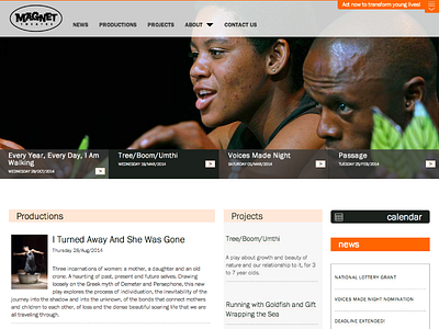 Magnet Theatre redesign - home-page drama non profit theatre website