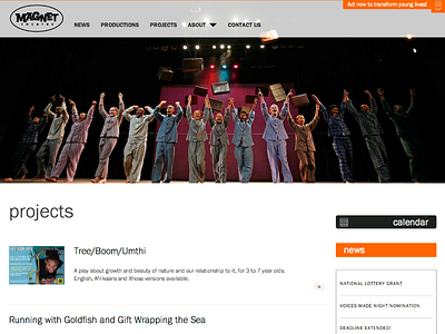 Magnet Theatre redesign - projects-page drama non profit theatre website