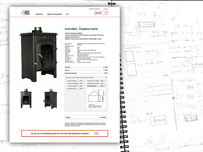 Fireplace sales & installations website business responsive sketch usability webdesign website