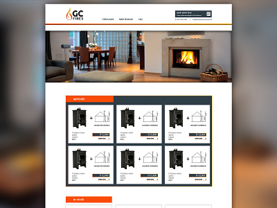 Refined homepage for fireplace sales & installations website business responsive usability webdesign website