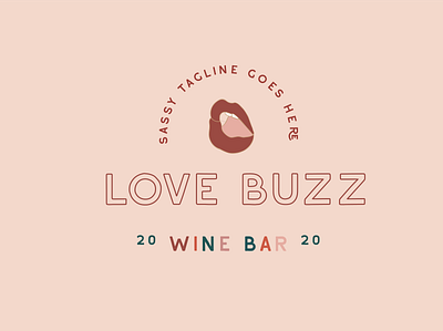 lovebuzz- wine bar logo art branding design flat graphic design illustration logo minimal typography ui vector