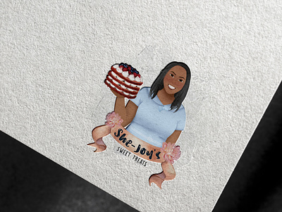 Feminine Watercolor with Disney Character Style Logo afro animation bakery bakery logo black woman branding cake shop design disney feminine fiverr illustration logo vector website