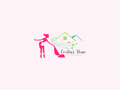 Cleaning home service Feminine logo