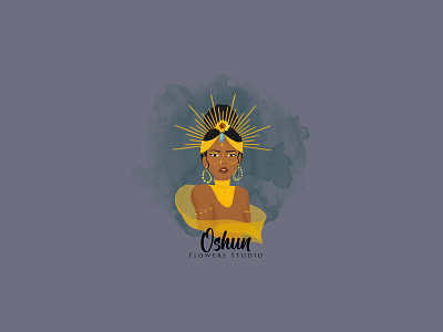 Feminine Oshun Goddess animation beauty logo beauty salon boutique branding feminine feminine logo fiverr flower logo logo design logodesign watercolor