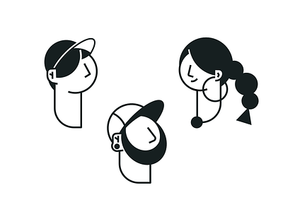 Characters study - Head character clean illustration simple vector