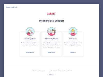 Help and support page clean getm3at help meat page simple support tile