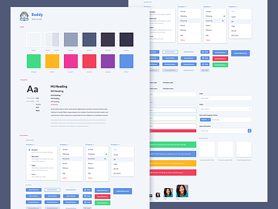 Part of the new Style Guide avatar buttons colors dropdown font forms interface style guide ui elements