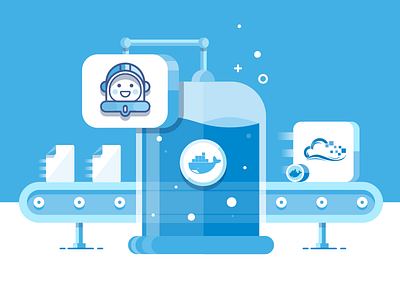 Automate website deployment with Buddy and Docker - Illustration