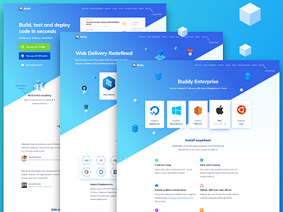 Buddy.Works - Product Page clean icon illustration isometric product page ui ux web page