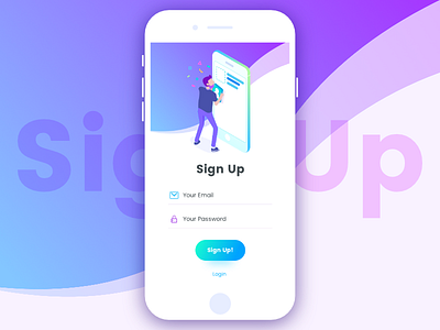 Mobile - Sign Up app clean dailyui sign up simple