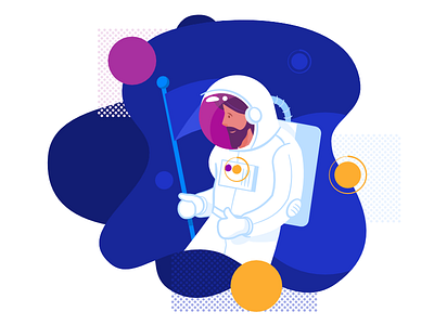 Spaceman character cosmonaut emblemo simple space spaceman vector