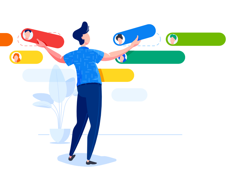 Time management - Hero image booking time simple webpage character illustration vector