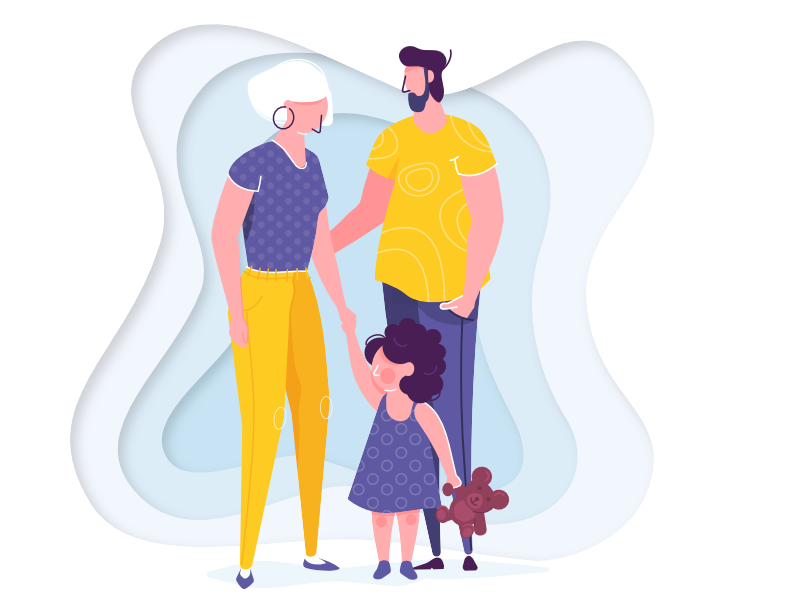 Family child bear family character illustration vector
